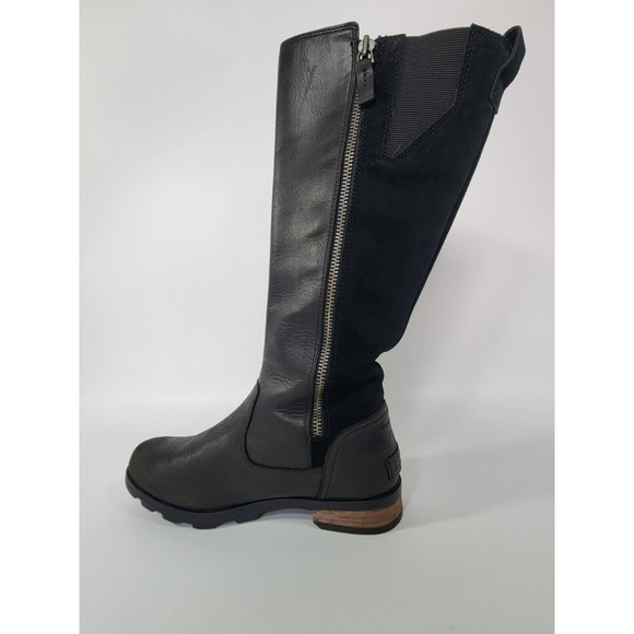 Sorel Women’s Black Leather Emelie 15" Tall Riding Boots NL3311-010 Size 8.5 - Picture 3 of 16